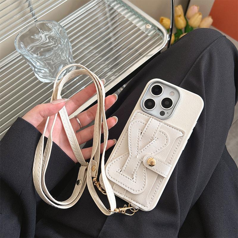 Simple Wristband Coin Purse Card Holder Mobile Phone Case for IPhone17promax Crossbody Cord for Apple 15 Female New Model