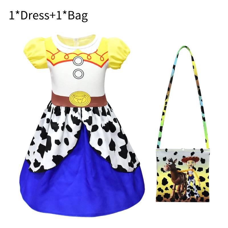 Cotton Princess Dress For Girls Alice Style Short Sleeve Lovely And Charming Ideal For 90-140cm Height