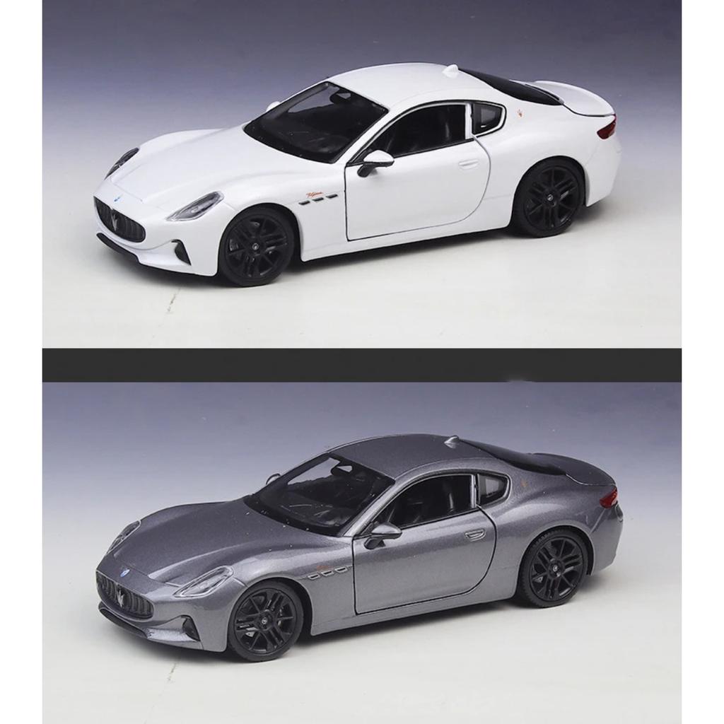 Welly 1/24 2023 Maserati Granturismo Folgore Coupe Deportivo de Aleación Modelo de Coche de Carreras de Metal Fundido Vehículos Modelo Juguete Regalo para Niños