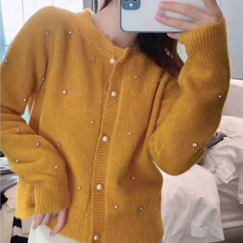 50pcs Round Pearl Button Multi Size Venetian Pearl Button Multipurpose Clothes Button  Scrapbooking