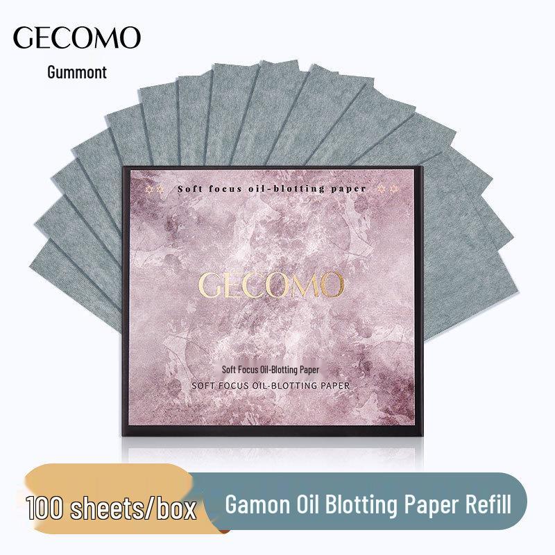 GECOMO Oil Blotting Puff with Mirror - Portable Matte Face Paper for Oily Skin
