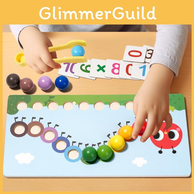 Wooden Caterpillar Counting Bead Puzzle For Child Parent Interaction