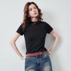 Chuyu Women's Soft Acetate Slim Fit Short Sleeve Crop Top