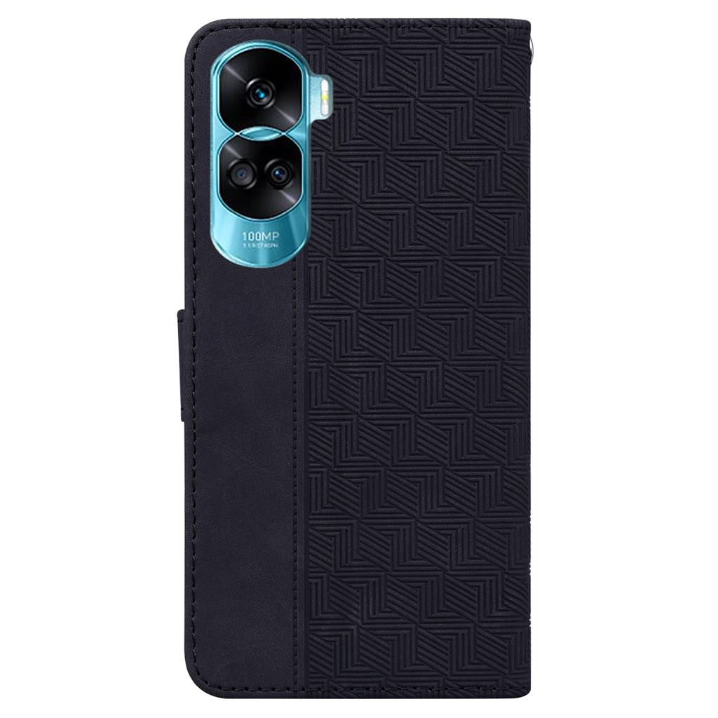 Flip Leather Wallet Case for Honor 90 Lite 5G/X50i 5G,Geometry Imprinted Stand Phone Cover
