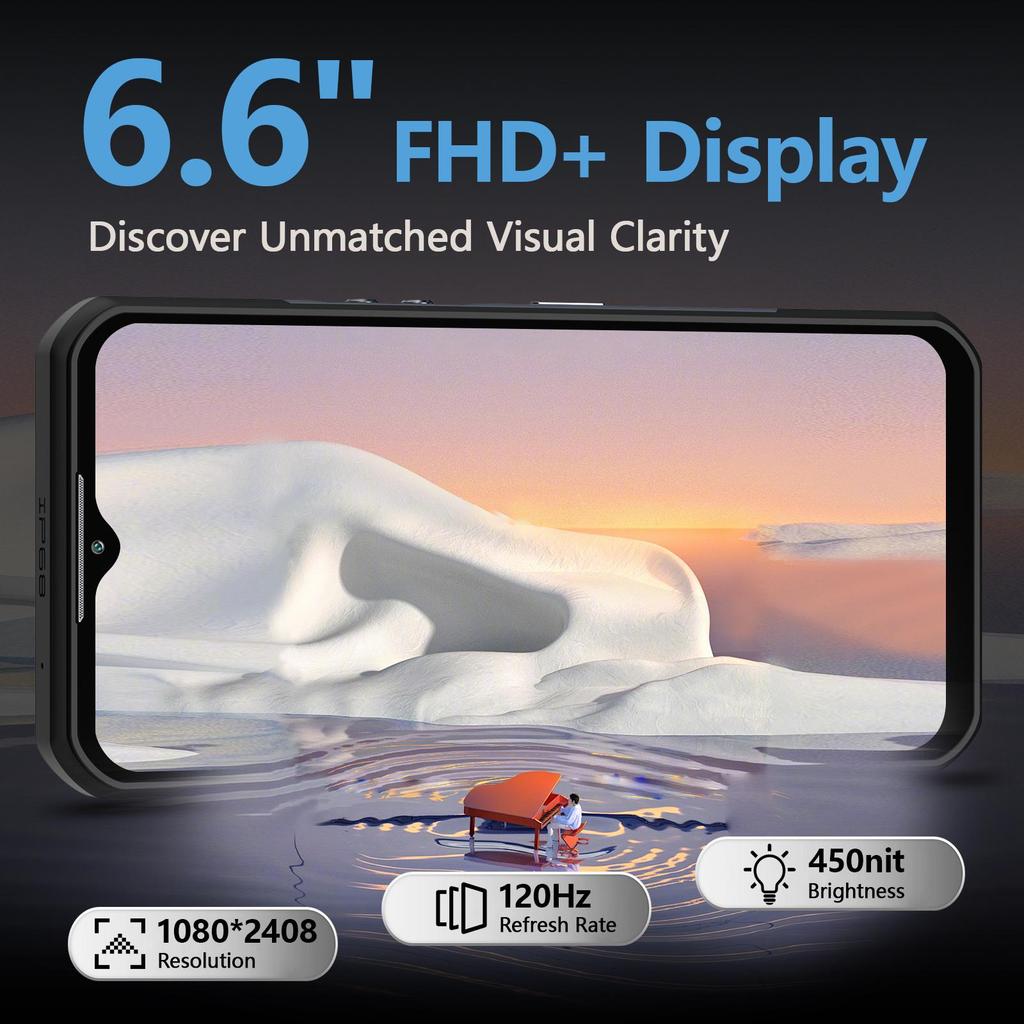 OUKITEL WP35 Rugged Smartphone 5G Android 15, 11000mAh/33W, 24GB+256GB/2TB, 2.4K 6.6" FHD+ Display, 108MP+8MP Night Vision, 5G Dual SIM/NFC/GPS/OTG