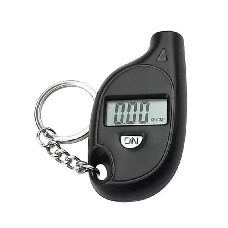 1Pc Portable Black Mini Tire Pressure Gauge-Card Holder,Car Tire Pressure Gauge,Digital Tire Pressure Tester,Car Accessories