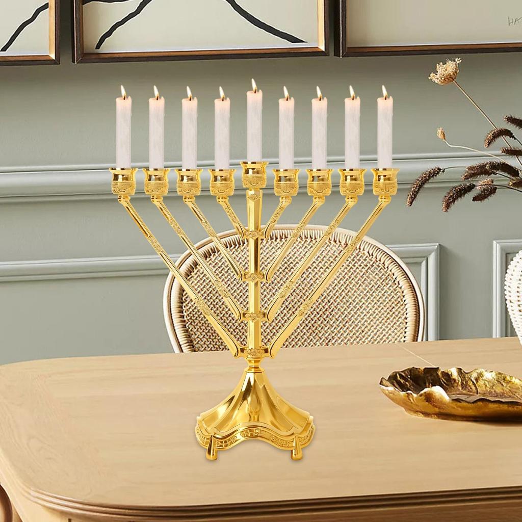 9 Branch Hanukkah Menorah Accessory Multifunctional Durability Candle Stand