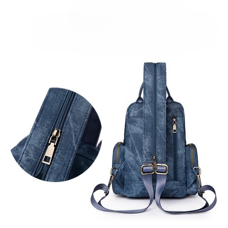 Damen Vintage PU Mini Rucksack Vielseitige Umhänge-Brusttasche für Damen Reise und Freizeitgebrauch