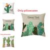 Cartoon Cactus Pattern Pillow Cover For Home Decor And Lounge Relaxation