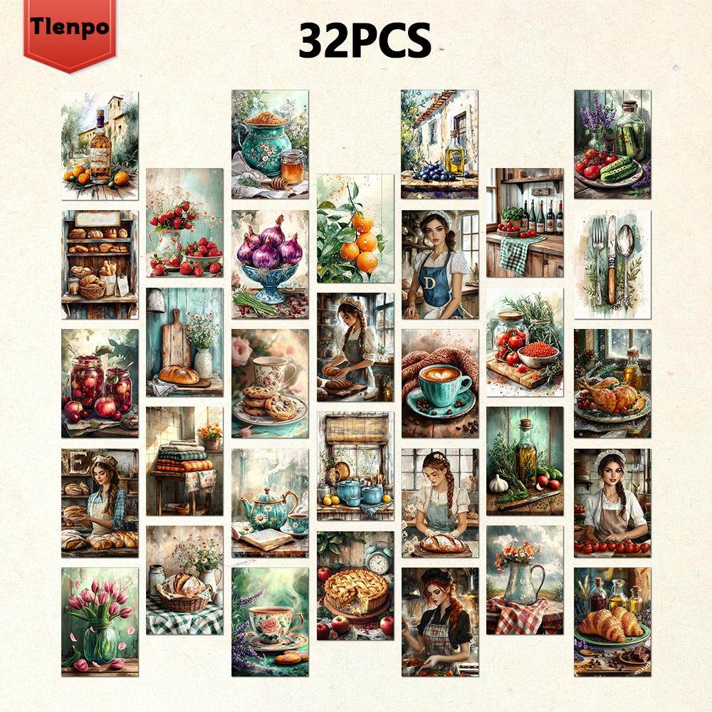 

32pcs, Vintage Private Kitchen Postcard, Birthday/Anniversary Gift, Collectible, Suitable for Gift Giving, Can Be Mailed.