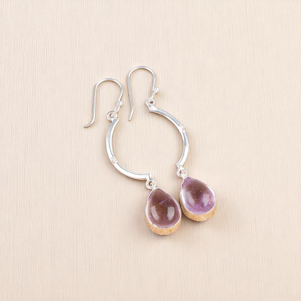 Ametrine Gemstone 925 Sterling Silver Jewelry Handmade Drop/Dangle Earrings2.60" EE-43-20