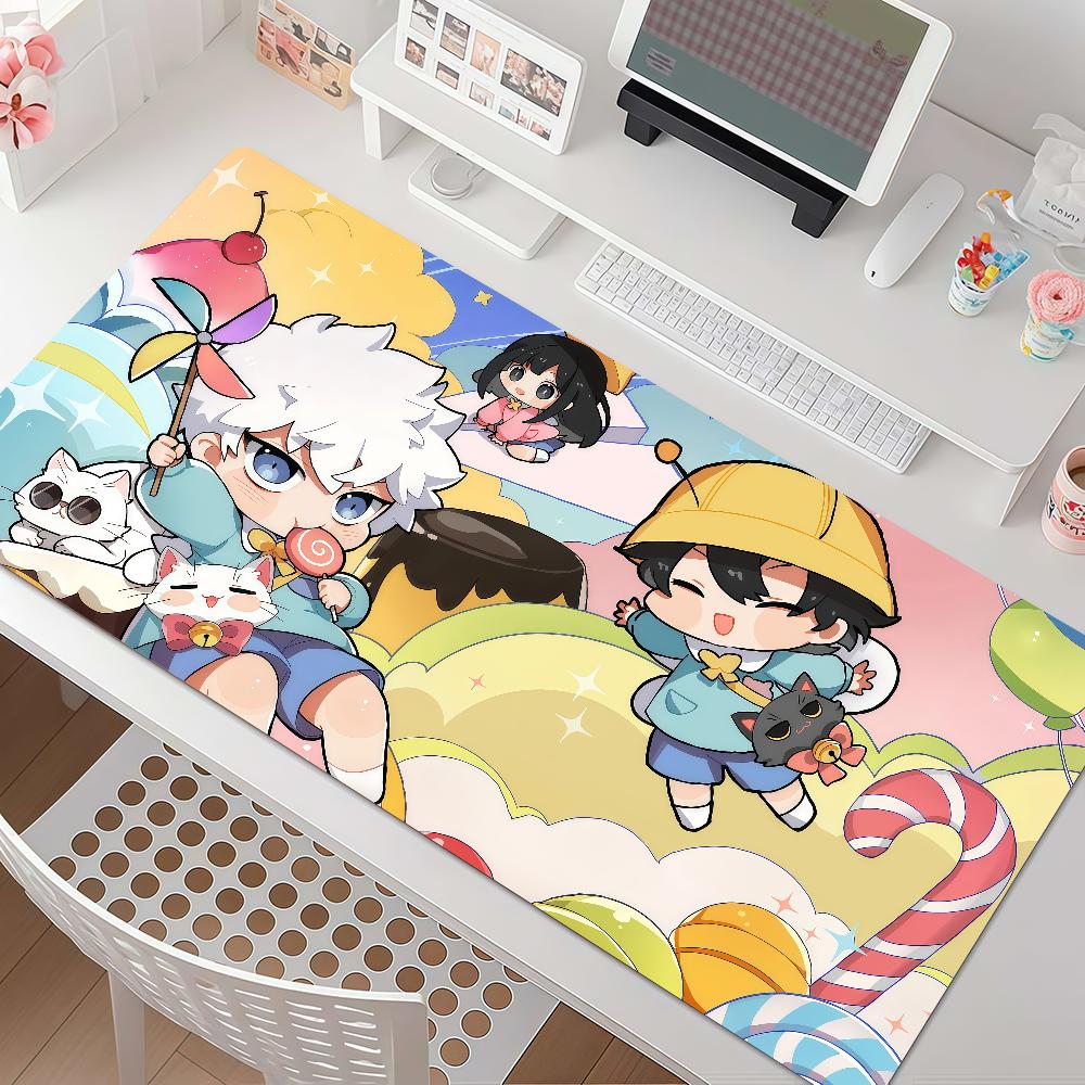 Anime L-link Click Cartoon Cute Mouse Pad Anti Slip Rubber Edge Locked Thickened Laptop Gaming Desk Mat