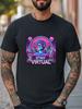 Camiseta Stay Virtual Vaporwave Retro Futurista Cyberpunk Gráfica Unisex Camiseta Unisex