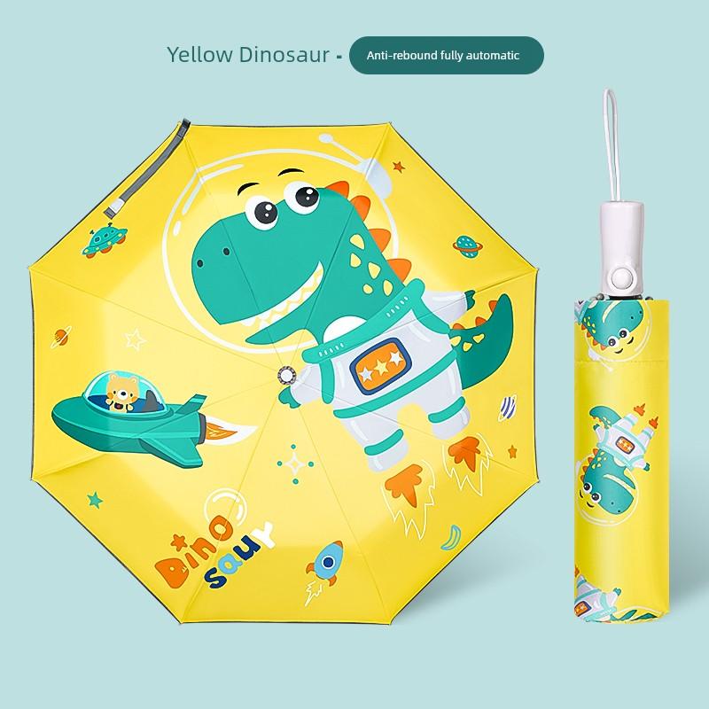 Children's Safety Umbrella, Anti-Rebound, for Girls, Elementary School Students, Dual-Use for Sun and Rain, Fully Automatic Folding for Girls and Boys