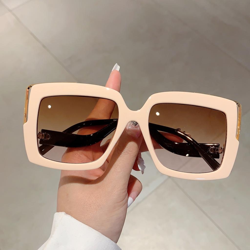 Oversized Square Sunglasses Women Fashion Gradient Multicolor Outdoor Shades Trendy Vintage  Brand Design Sun Glasses