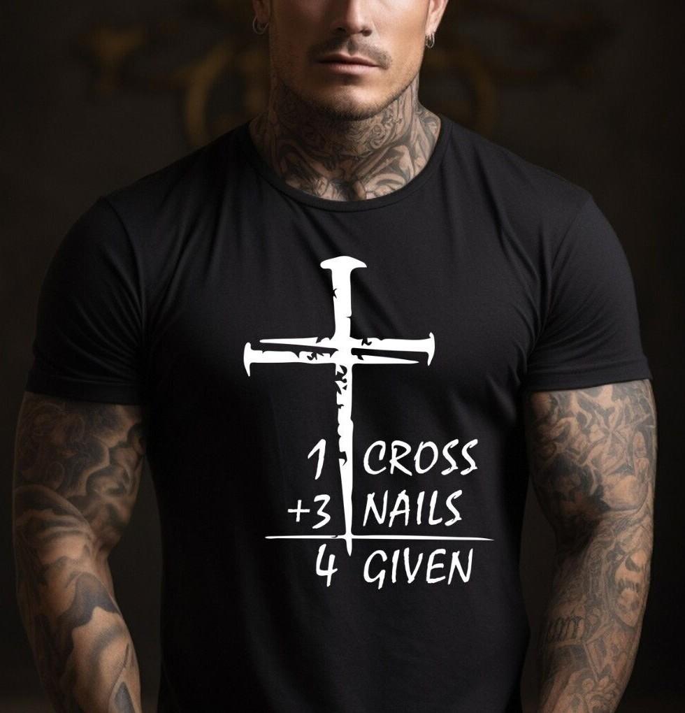 Christian Cross T-Shirt Mens Womens Tees Top, Inspirational T-Shirt Mens Womens Tees Top, Christian Shirt, Religious Shirt L