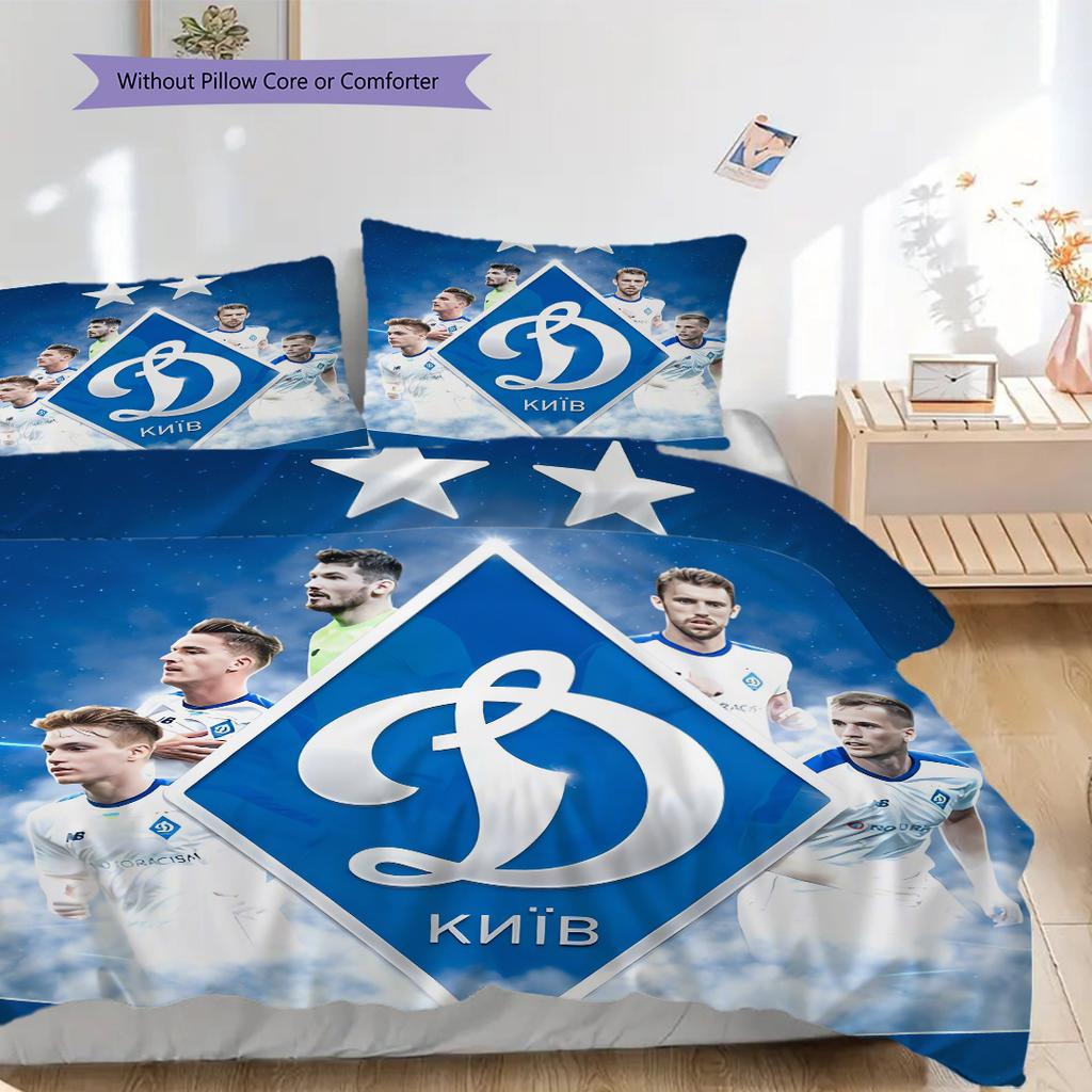 Dynamo Kyiv Pattern Bedding Quilt Set Quilt Cover Pillowcase Home Decoration Birthday Gift (1 * Duvet Cover + 2 * Pillowcase, Without Core)