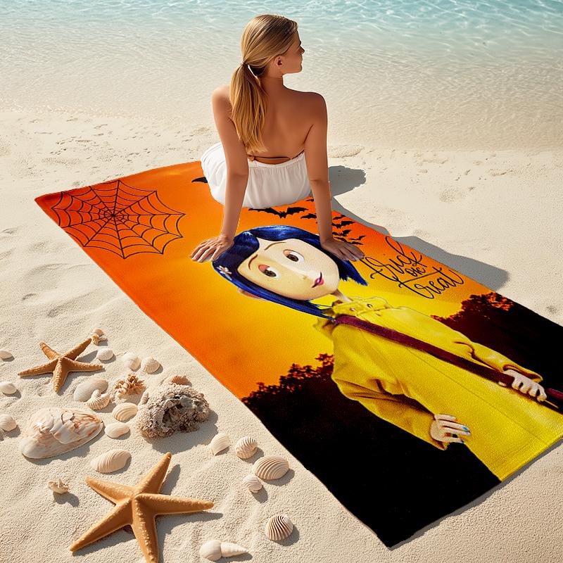 Coraline Beach Towel Outdoor Camping Beach Towel for Vacation Swim Outdoor Pool Absorbent Bath Towel