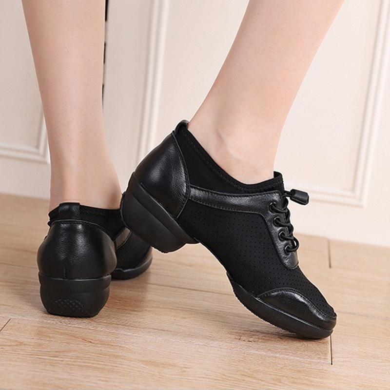 Skóra naturalna Siateczka Moda Buty do tańca Sportowe Damskie Buty jazzowe Miękka podeszwa Fitness Buty do biegania