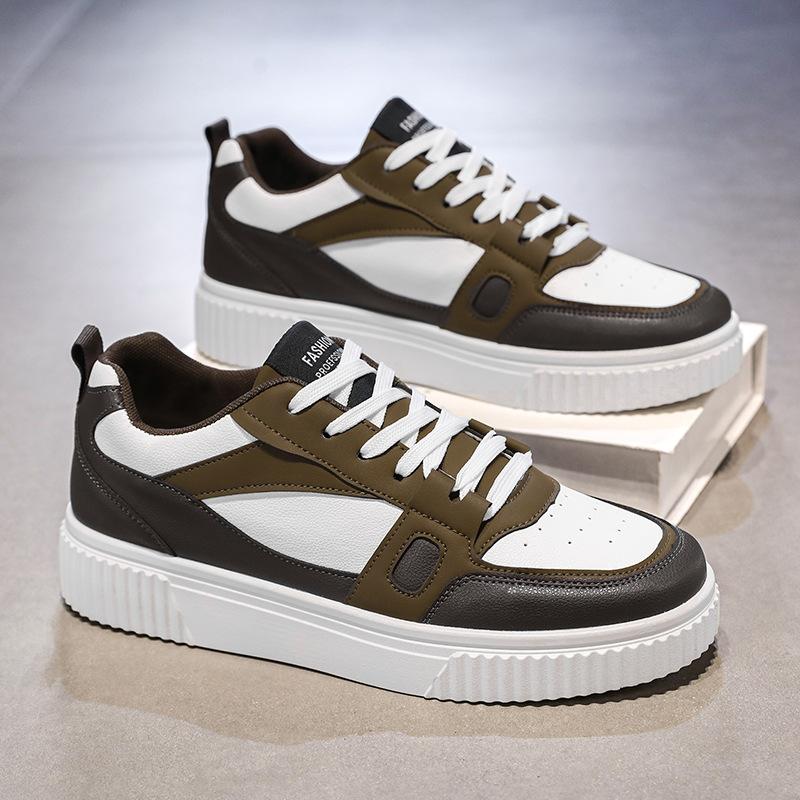 Men's shoes spring new retro low-top shoes trendy versatile breathable casual shoes thick baseplate shoes