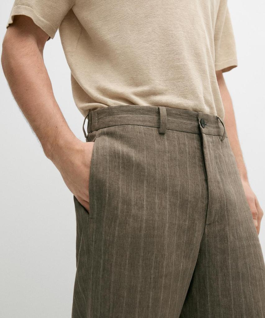Masimodutti Linen Striped Pants