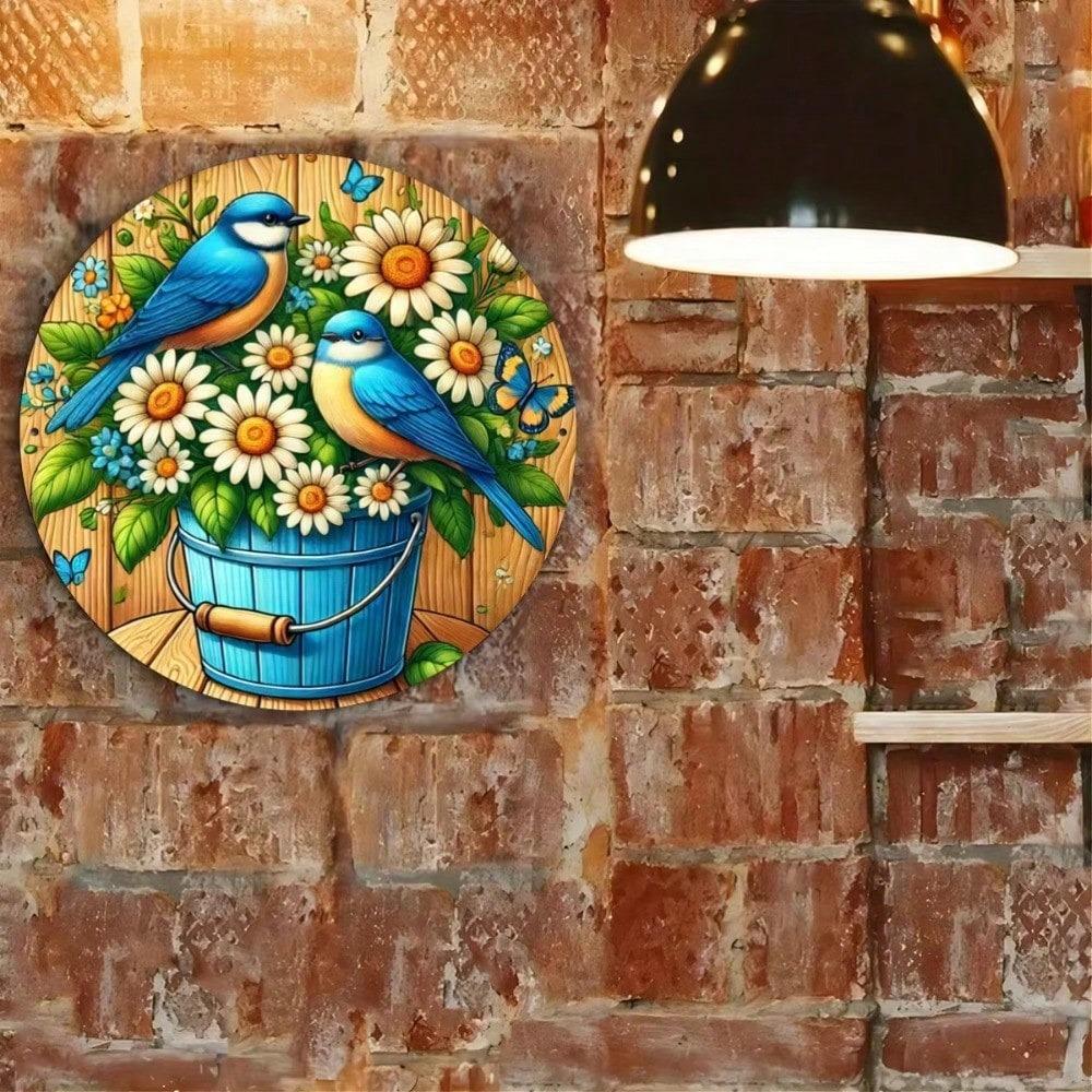 Vintage Floral Birds 3D Metal Wall Art Handmade Farmhouse Decor
