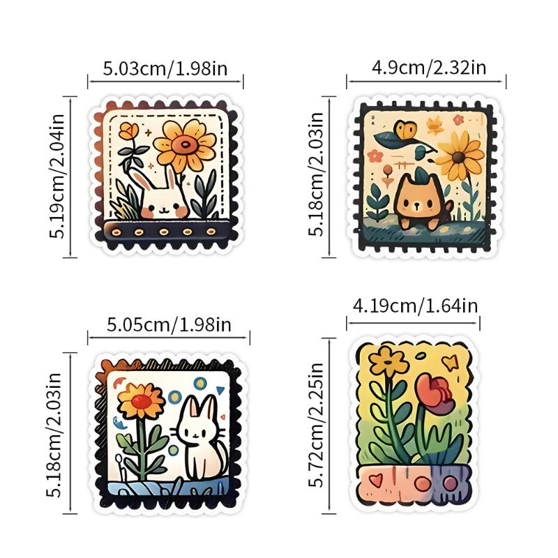 50 Buc/Set Autocolante Drăguțe cu Ștampile cu Animale Decalcomanii Bagaj Laptop Motocicletă Telefon Autocolant Impermeabil Jucărie Copii