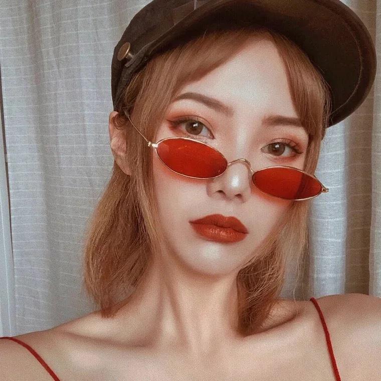 European and American small frame oval sunglasses metal marine sunglasses trendy street fashion glasses