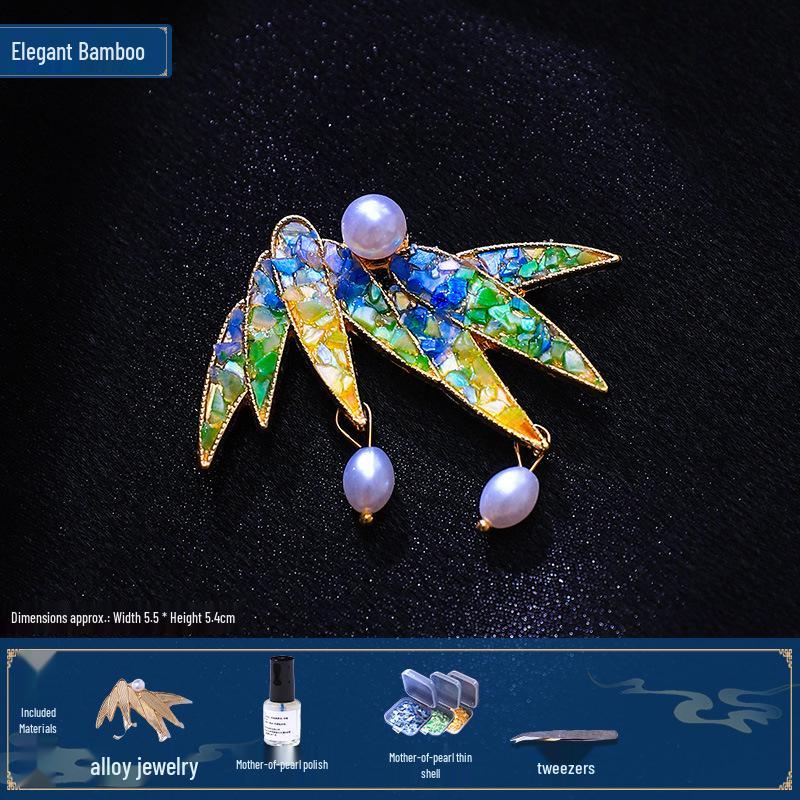 Mother-of-Pearl Hairpin Craft Kit: Brooch & Hairpin Shell Fragments - Perfect Mother’s Day Gift