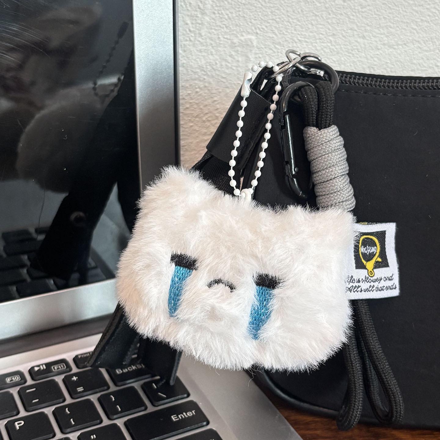 Squeaky Cute Plush Angry Bunny Backpack & Keychain Doll Charm
