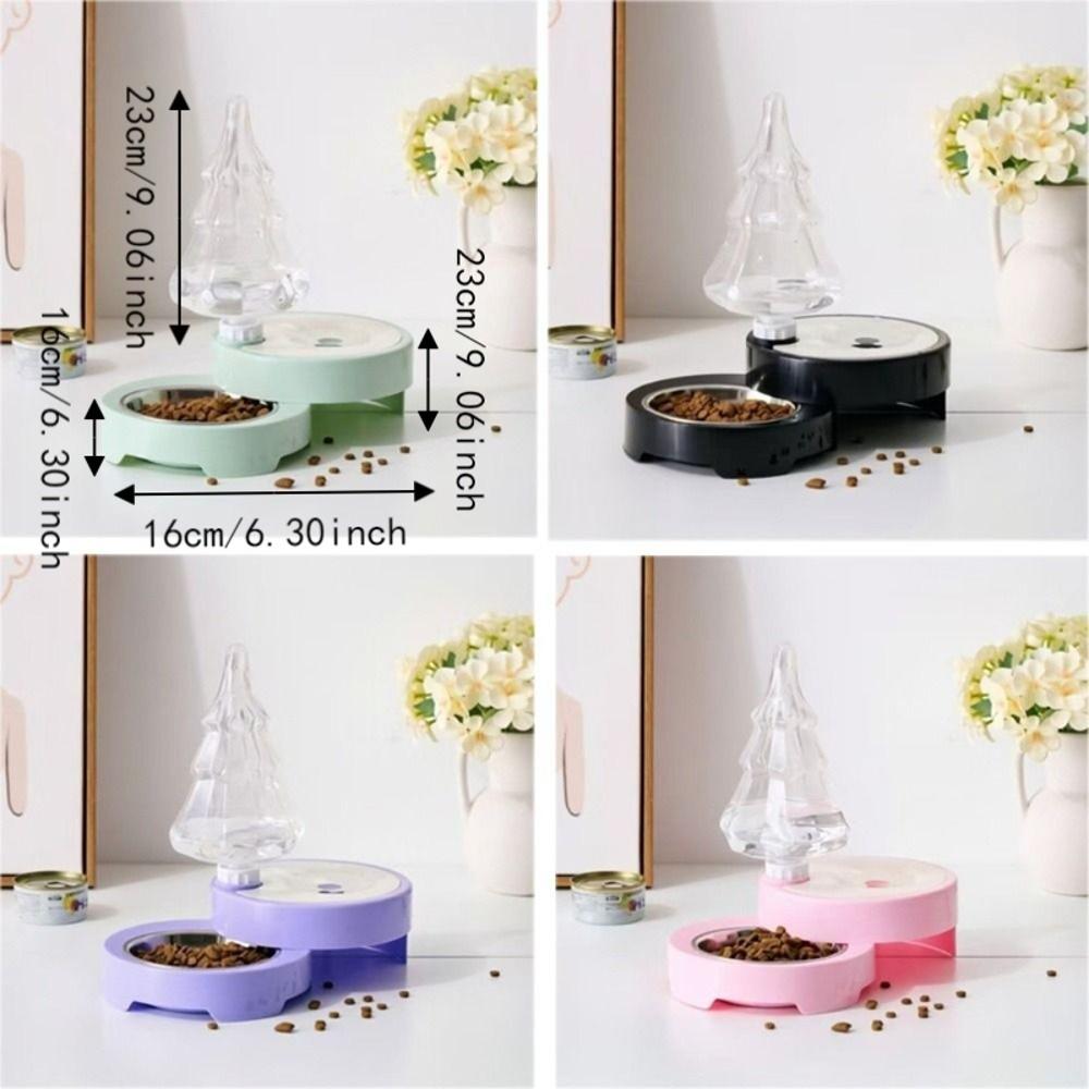 Double-layer Rotatable Gravity Water Dispenser Splash-proof Pet Drinking Fountain Travel Carrying