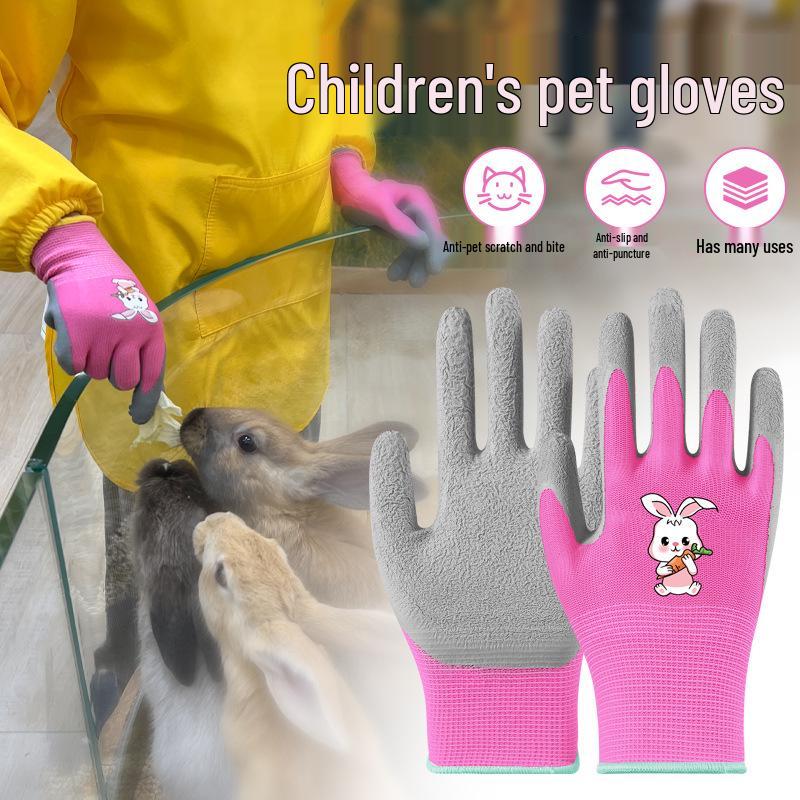 Luvas de Látex Antiderrapantes para Crianças para Camping, Jardinagem e Cabo de Guerra