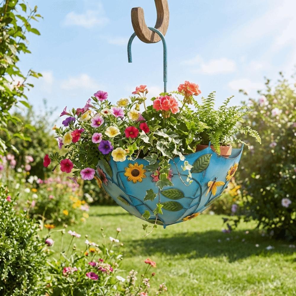 Decorative Umbrella Shaped Flower Pot Wall Mounted Hanging Flower Pot  Farmhouse