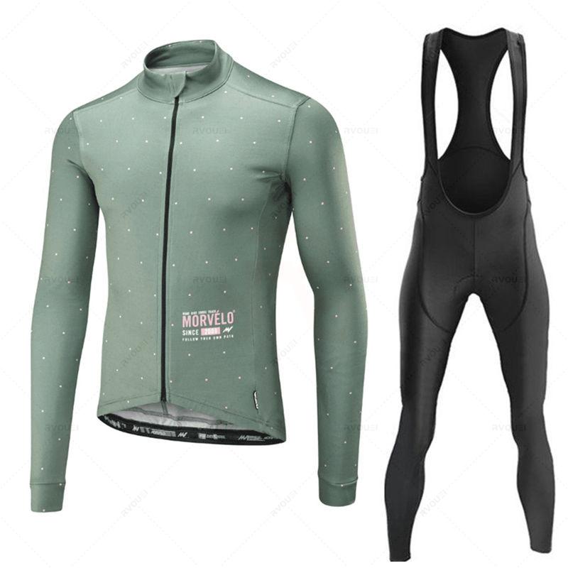 Morvelo Autumn T Men Long Sleeve Bike Clothing Uniform Maillot Ropa De Ciclismo Sports Bicycle Bib Pants 2026 Autumn Breathable Cycling Suit