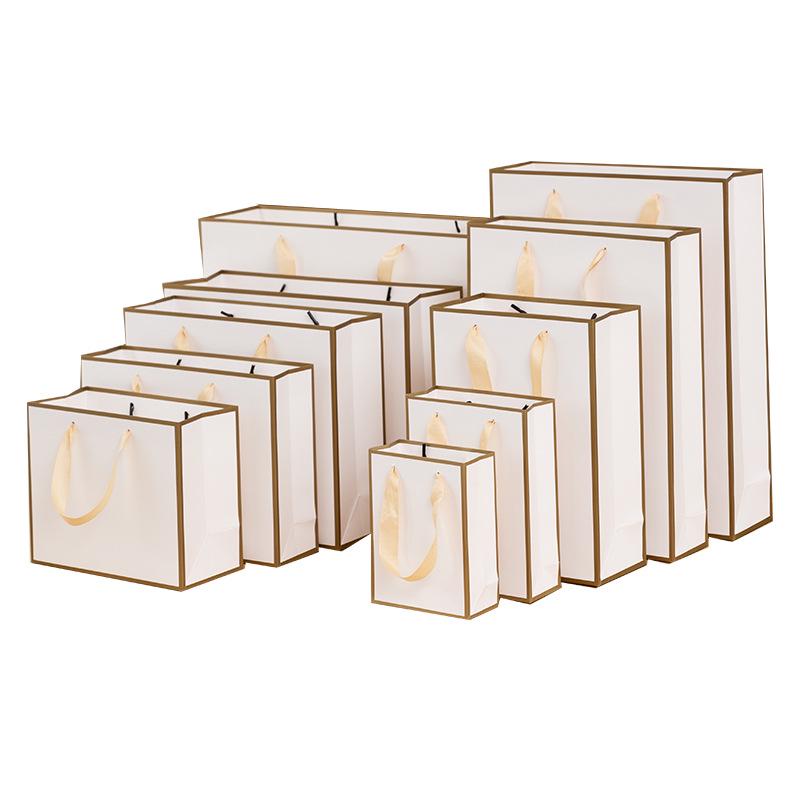 Shouheng Thickened Cowhide Gift Tote: White Card Paper Bag for Clothing & Souvenirs