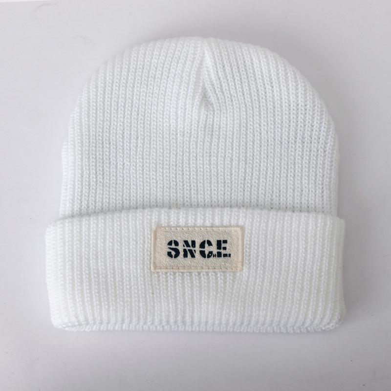 

Вязаная шапка женская шапка-дыня меховая шапка мужская модная шапка с нашивкой осенне-зимняя шапка теплая шерстяная шапка для пары холодная шапка one size fits all белый