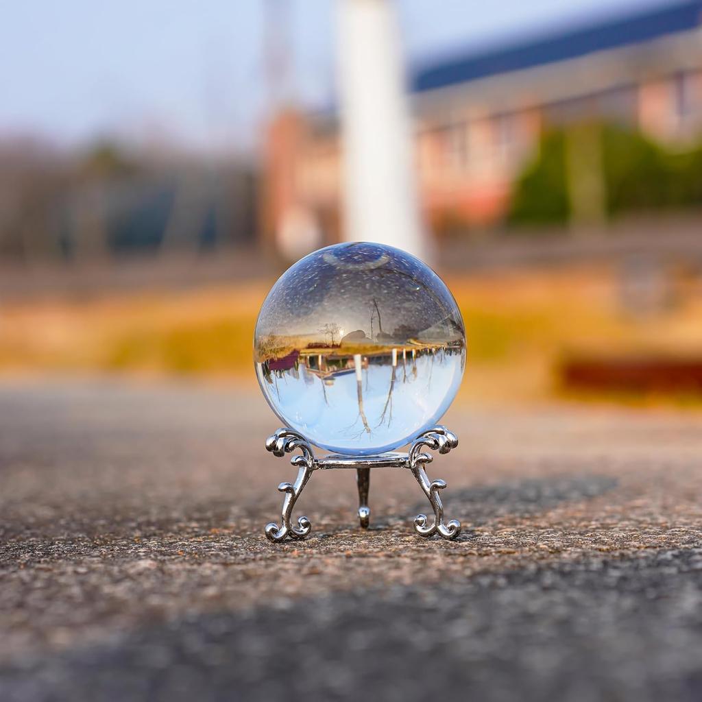 60mm Clear Crystal Ball with Stand Handcrafted Photography Prop for Magical Shots Elegant Home & Party Decor Gift for Women