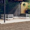 7 Pcs Garden Set with Anthracite Cushions Pine Wood