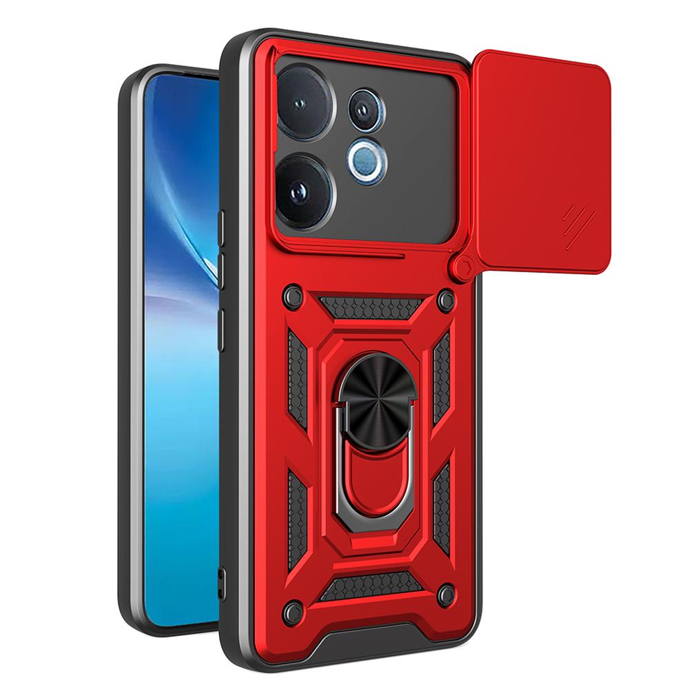 Kryt Armor Funda pro VIVO V60 5G Ochranný kryt s posuvným krytem kamery, kroužkovým držákem a stojánkem, nárazuvzdorný zadní kryt