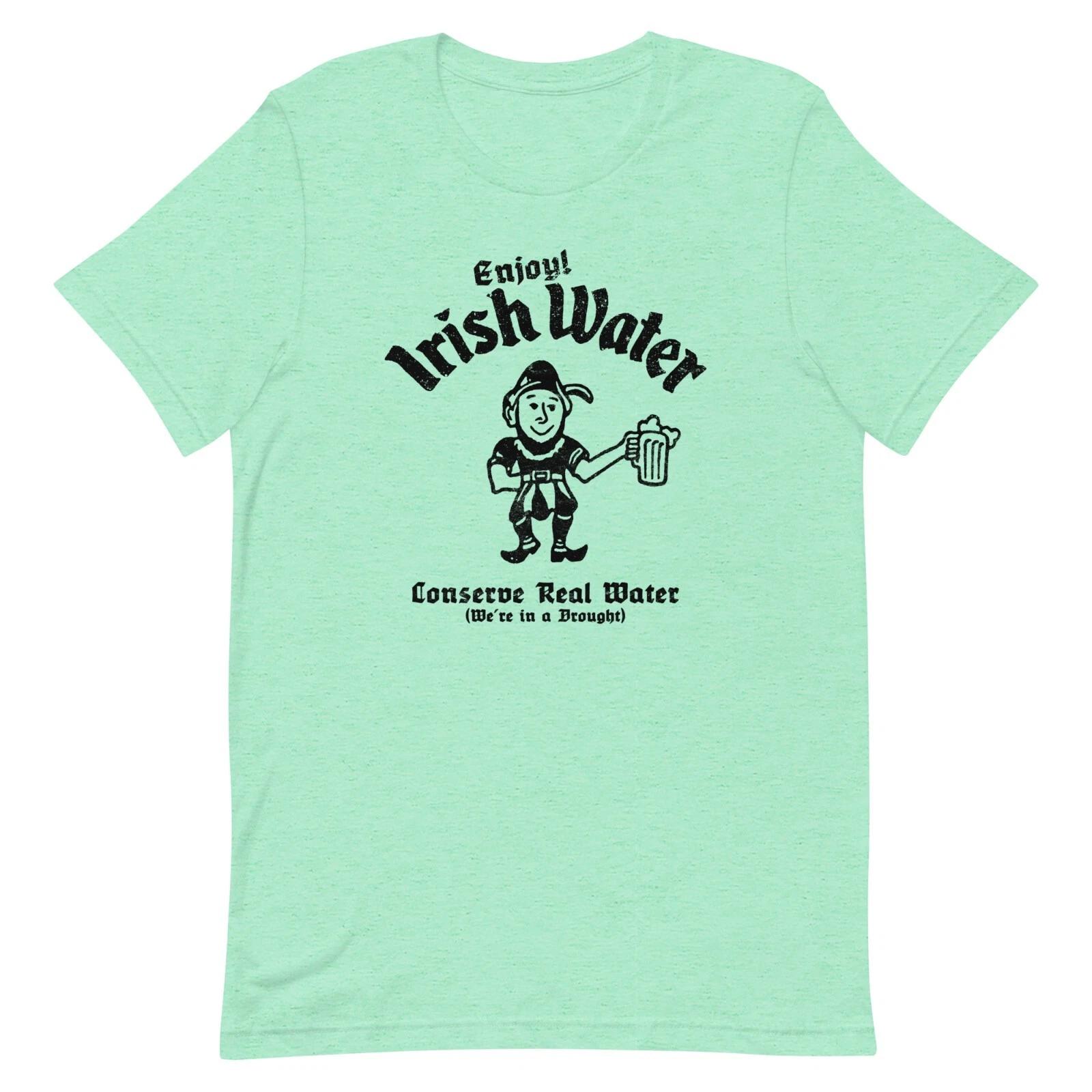 

Vintage Retro T Shirt Irish Water Beer Graphic Tee For Men Women 4XL