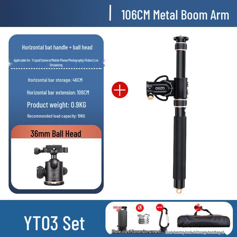 8 Lightweight Camera Overhead Shooting Bracket DSLR Tripod Extension Rod Set for Mirrorless or Mobile Horizontal Shooting