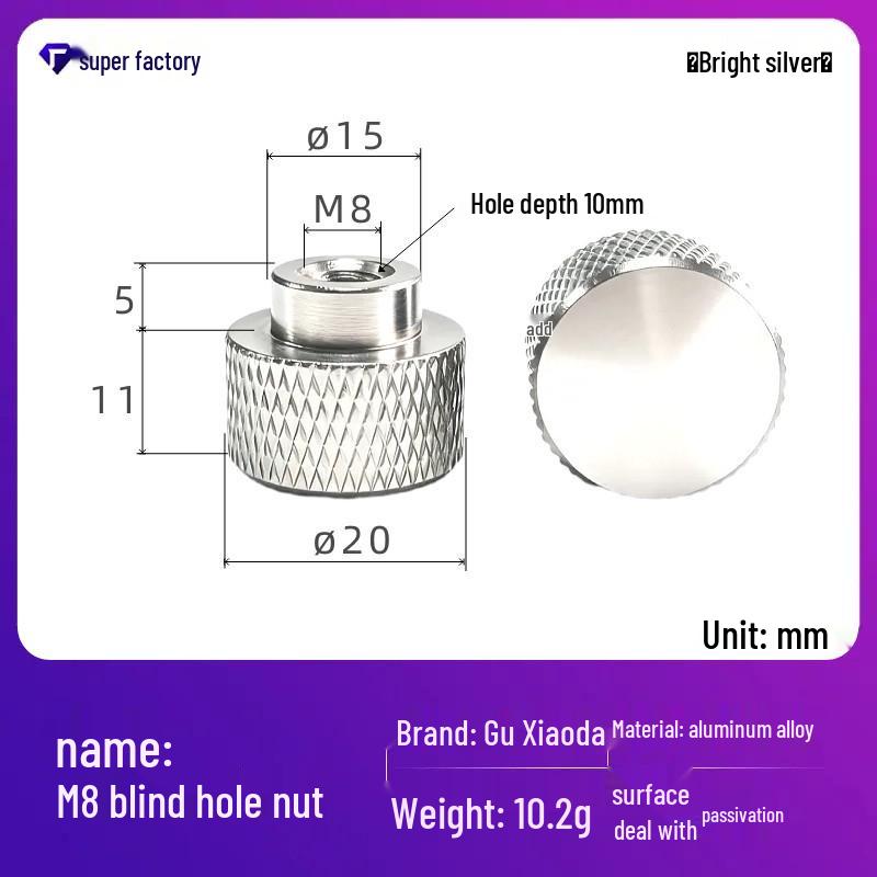 Aluminum Alloy Extended Handle Knurled Adjustment Nut Cap M4/M5