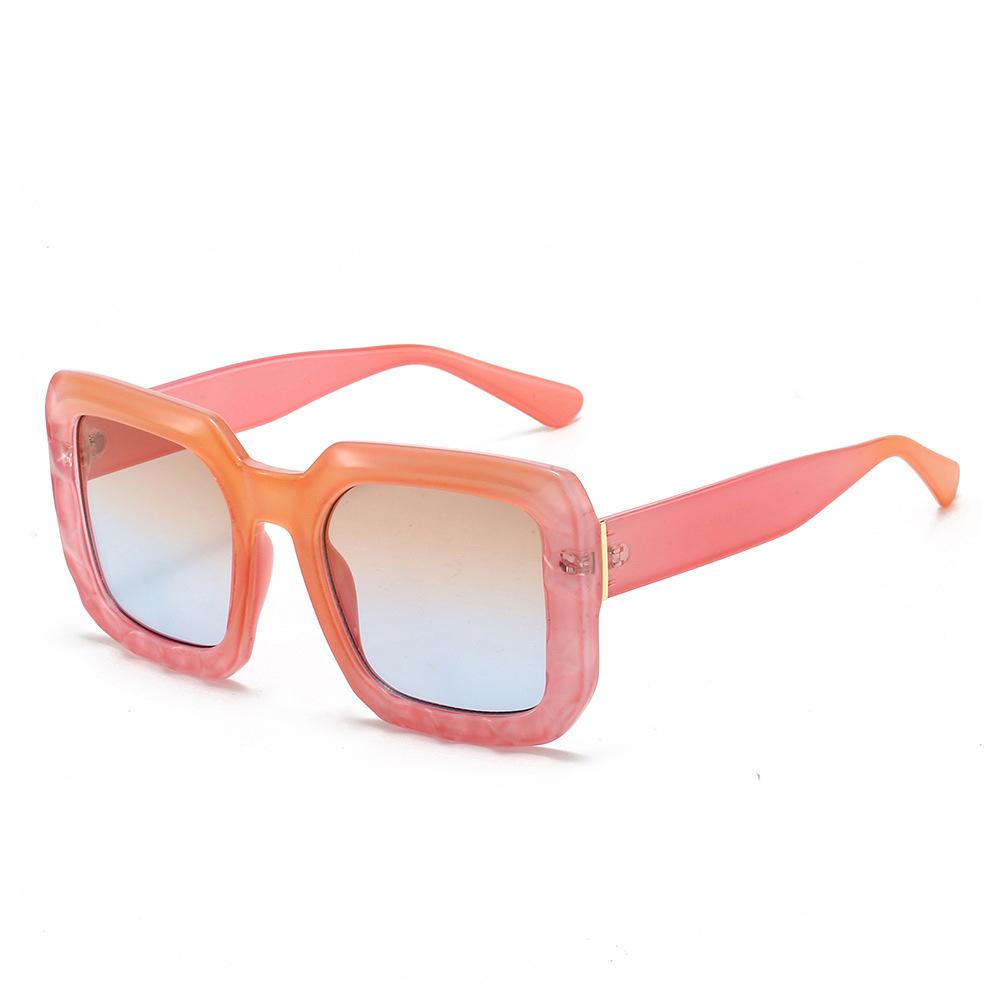 

New Retro Gradient Fashionable Rectangular Women Sunglasses Contrast Color Design Classic Simple Casual Men Sun Glasses Uv400 as picture