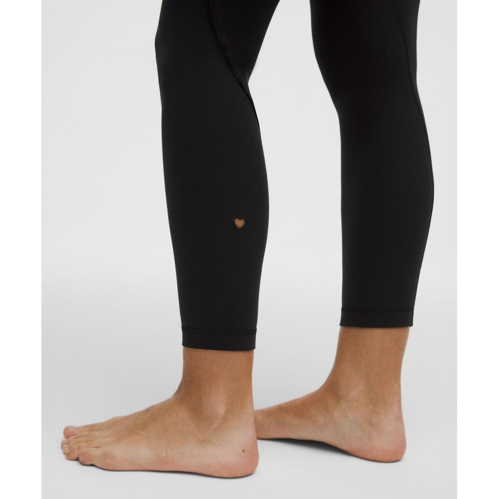 Lululemon Groove No Line High Rise Tight 25   Heart Black