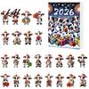 Creative Holiday Gift for Cow Lovers Christmas Ornament Advent Calendar 2026 24 Days 2D Acrylic Hanging Pendant Durable Decor Countdown Calendar Pcs