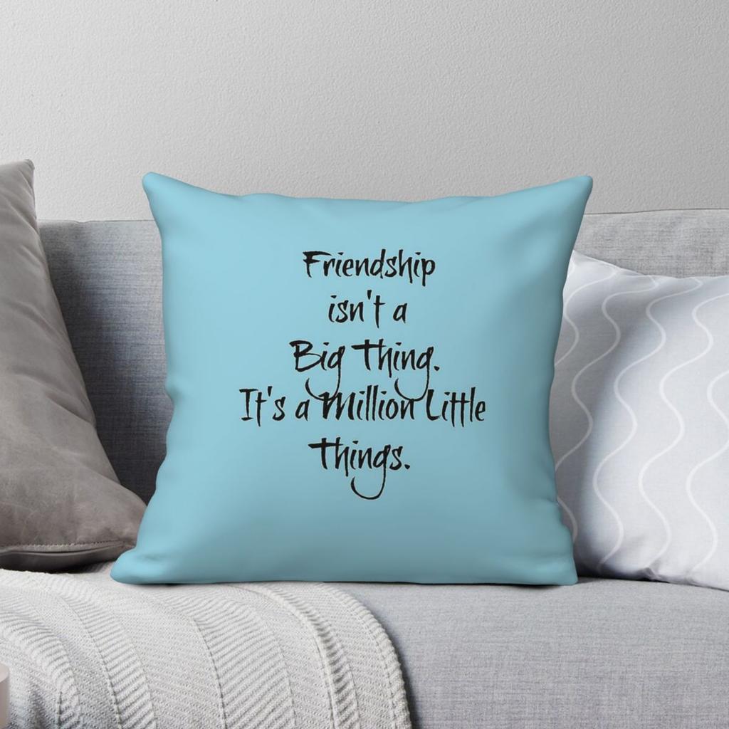 Friendship Is A Million Little Things Square Pillowcase Polyester Linen Velvet Printed Zip Decor Home Cushion Cover