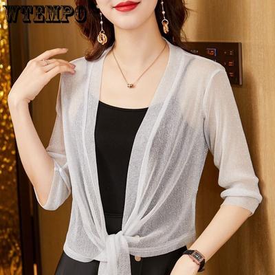 Short Sunscreen Clothes for Women Summer Large Mesh Shawl Thin Cardigan Short Coat Top for Women