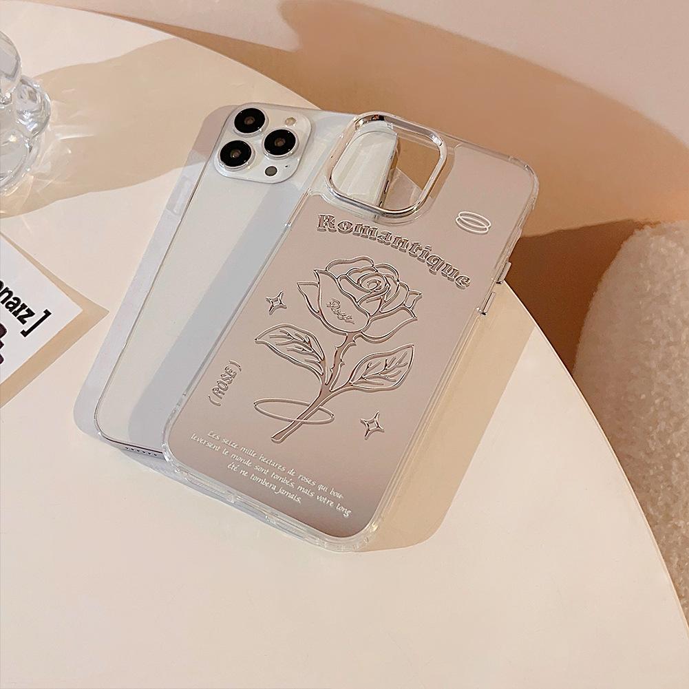 Mirror Silver Rose Case for iPhone 17 iPhone 17 Pro Max