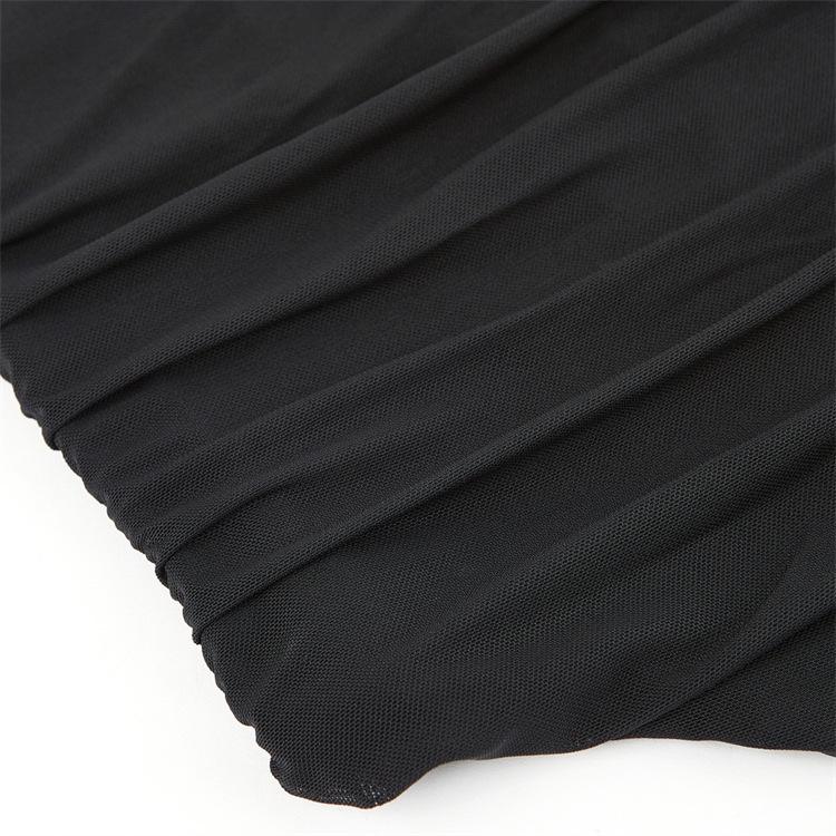 Black Mesh Breathable Elastic Tube Top - Sexy Chest Support