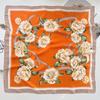 Korean Fashionable And Versatile Faux Silk Scarf, Retro Print Silk Scarf For Women